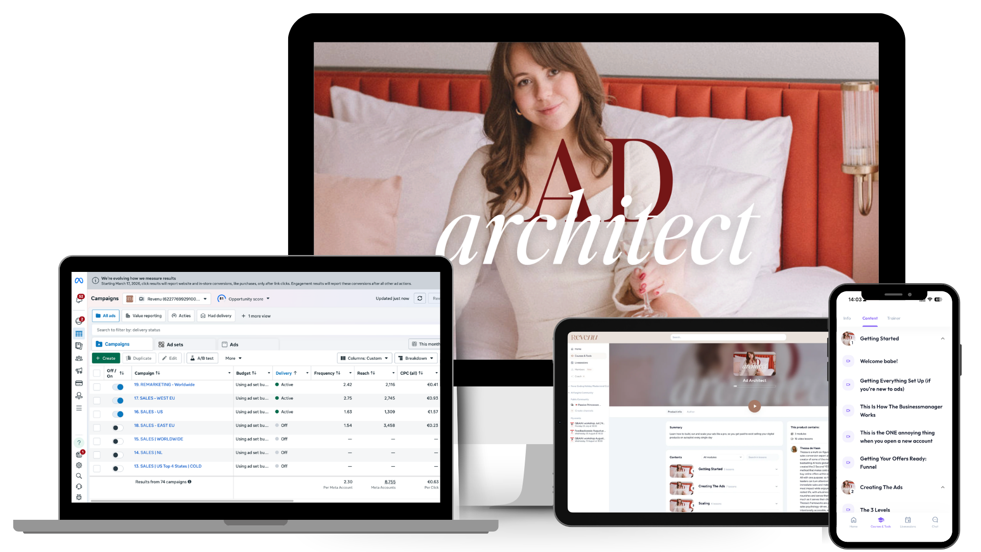 Ad Architect, device mockup