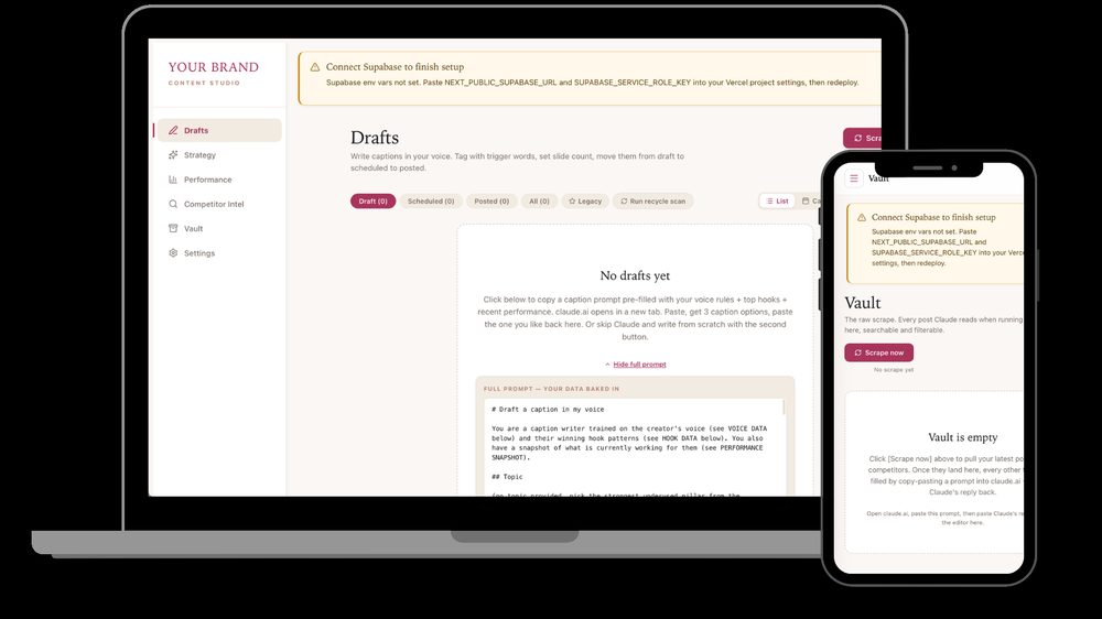 Content Studio Dashboard