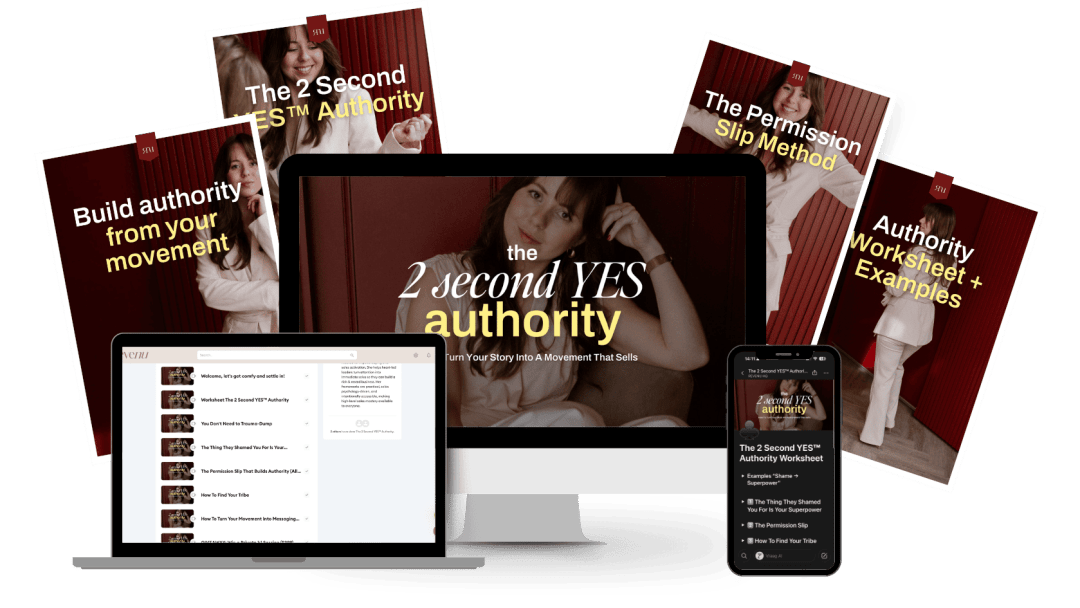 The 2 Second YES Authority course mockup