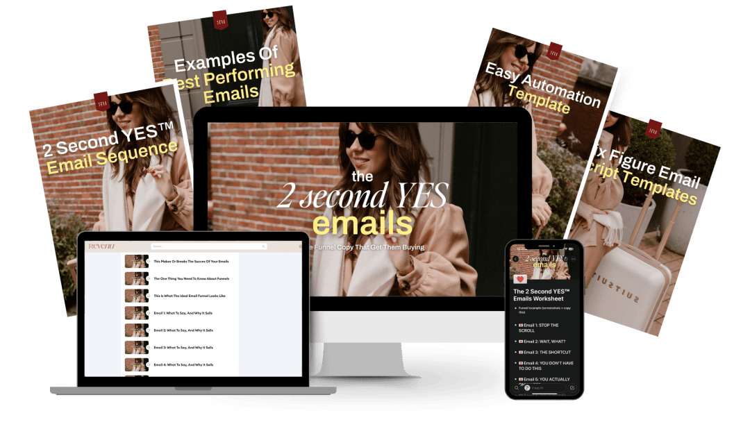 The 2 Second YES Emails course mockup