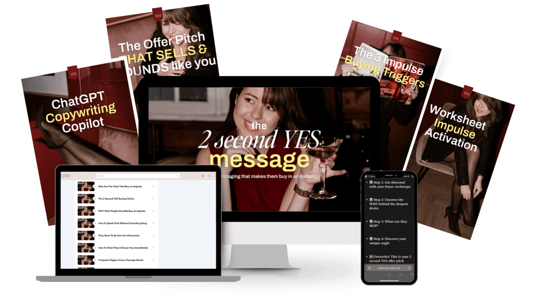 The 2 Second YES Message course mockup