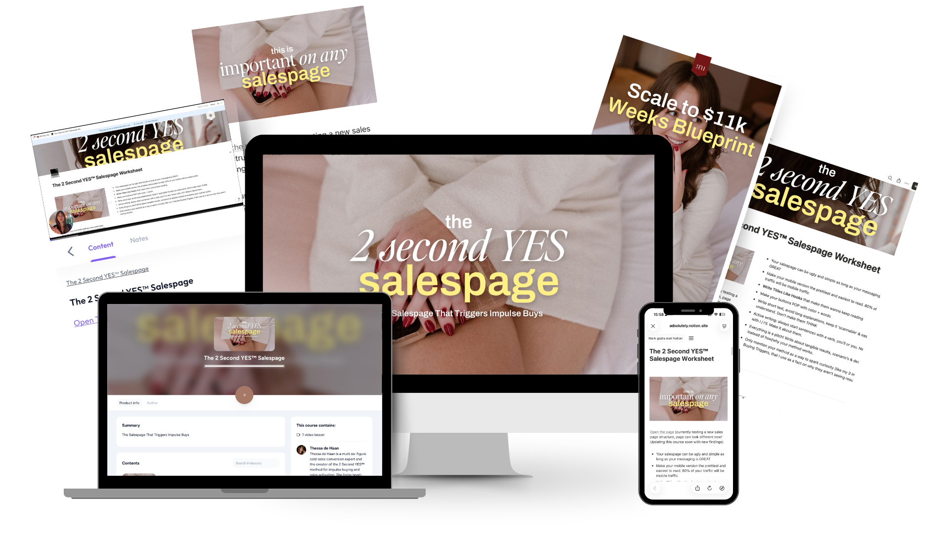 The 2 Second YES Salespage course mockup
